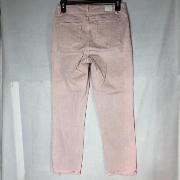 Ecru style Pale Pink cut off raw hem hi-rise jeans size 2 - Picture 7 of 7